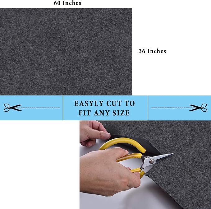 JOMMIE CHEN 36X60 Iches Garage Mats for Floor Absorb Liquids Oil Drip Pan for Under Car Waterproof Rubber Backing Layer Oil Spill Mat Protects Floor from Spills Drips Splashes Stain(36x60 in)