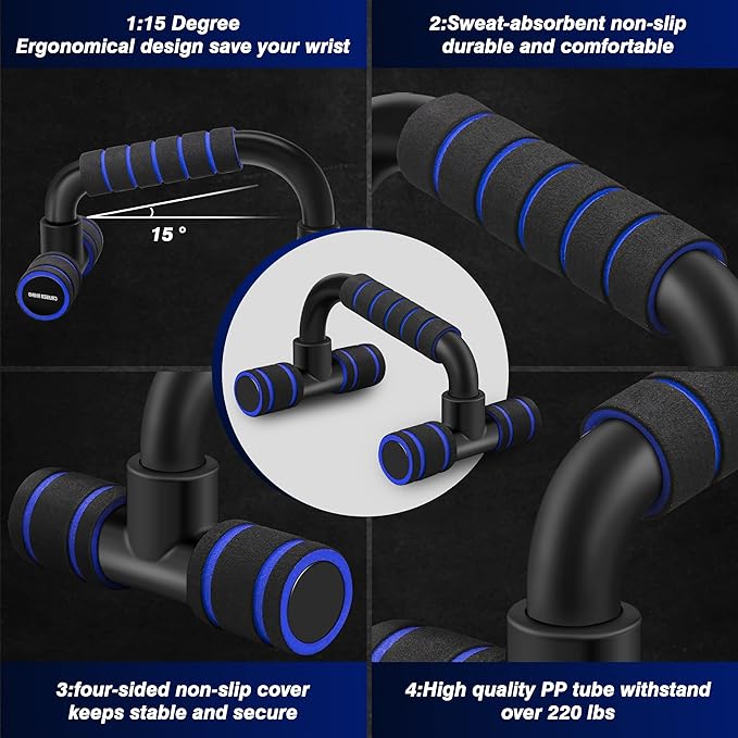 Push Up Bars, Calisthenics Equipment Push Up Handles for Floor, Perfect Push Up Bar, Pushup Bars with Non-slip Sturdy Structure Handle, Fitness Bars for Home & Workout