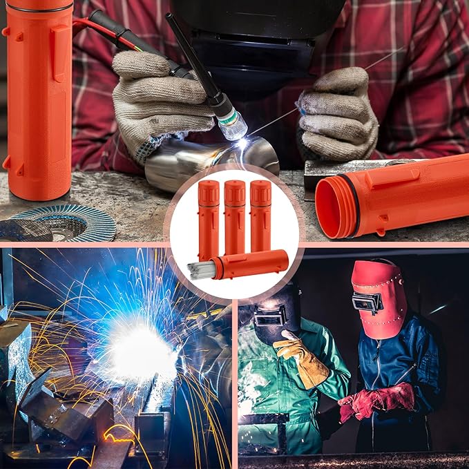 Zonon 4 Pcs Electrode Rod Storage Tube 14 Inch Airproof and Waterproof Welding Rod Holder for Canister(Orange)