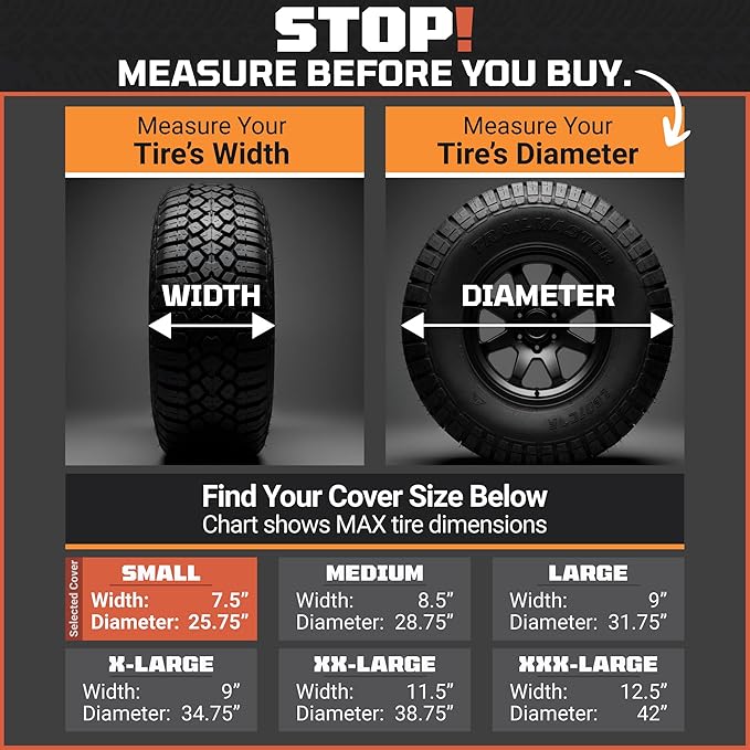 TIRESHIELD PRO Tire Covers Set of 4 - Heavy Duty All-Weather UV-Resistant Wheel Covers w/StormLock-System - Year-Round Protection for Your RV, Camper, Truck, Car & Trailer Tires w/ 23-25.75" Diameter