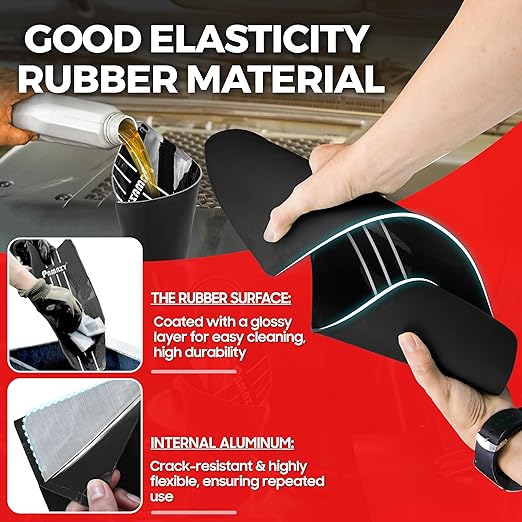 [Upgraded] 2PCS Silicone Flexible Oil Funnel Reusable, Large Size General Oil Change Draining Tool Spill-Free Foldable Oil Filter Moldable Drain Funnel for Oil Change, Spill-Free Oil Filling