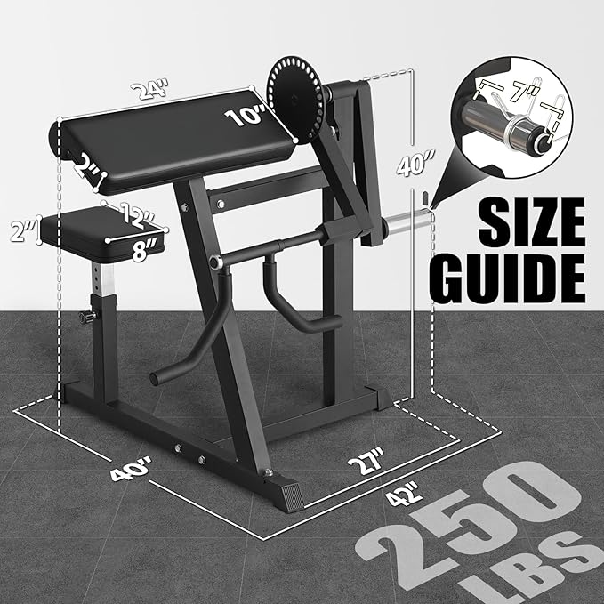 GMWD Bicep Tricep Curl Machine, 250LBS Plate Loaded Bicep Curls and Tricep Extension Machine, 2 in 1 Exercise Equipment for Home Gym Workout Station