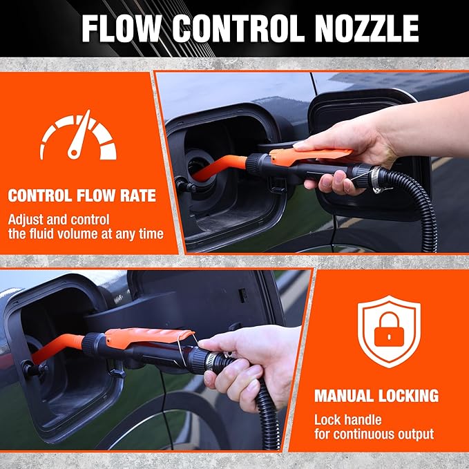 Valuemax Fuel Transfer Pump, 2.2 GPM Battery Powered Siphon Pump for Gasoline, Diesel, Kerosene, Antifreeze, Water, Light Oil & Non-Corrosive Liquids, Includes 6 AA Batteries & 33.5" Hose