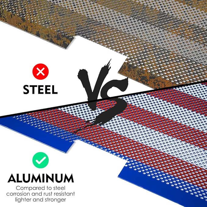 Xprite Grill Mesh Insert American Flag Matte Aluminum Alloy Mesh Grille Grid Compatible with 2007-2018 Jeep Wrangler JK JKU