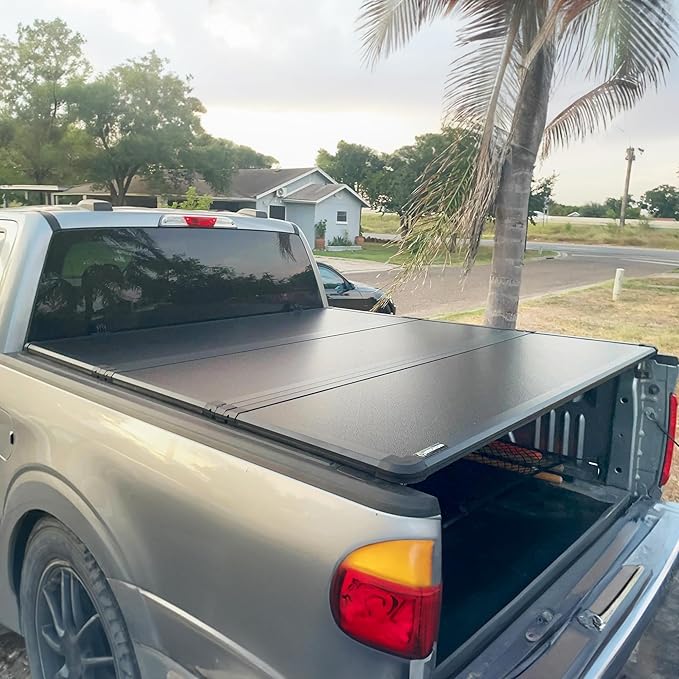 AUTOSAVER88 FRP Hard Tri-fold Truck Bed Tonneau Cover Fits for Ford F-150 F150 2015-2025 5.5ft Bed (Excl. Raptor Series)