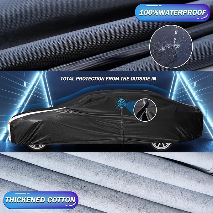 10-Layer Waterproof Sports Car Cover. See Vehicle Size-Chart for Accurate Fit. All Weather Full Outdoor Covers. Chevy Corvette, Porsche 911, Toyota Supra.Sun Snow Rain.Size C3(See Size Chart)