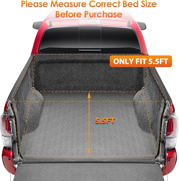 Nilight Soft Roll Up Truck Bed Cover Compatible with Toyota Tundra 2014 2015 2016 2017 2018 2019 2020 2021 5.5ft