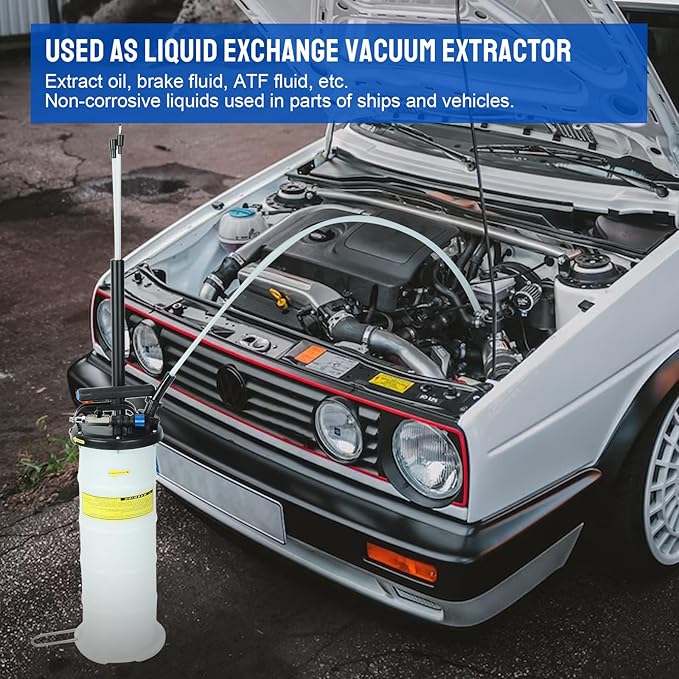 EASYBERG Pneumatic/Manual 6.5L Oil Extractor Oil Changer Vacuum Fluid Petrol Fuel Extractor Automotive Oil Extractor Pump Manual Fluid Extractor Pump Tank Remover