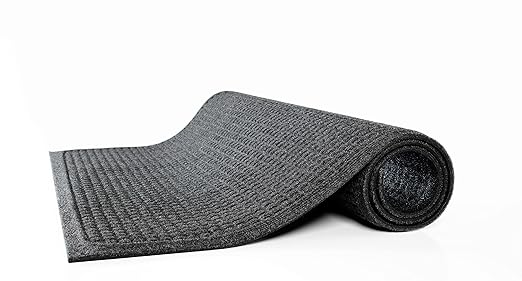 Genuine Joe EG020304 EcoGuard Indoor Wiper Floor Mat, Recycled Plastic and Rubber, 2' Width, 3' Length, Charcoal