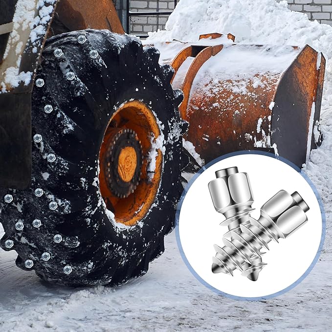 500pcs 6x15mm Carbide Screw Tire Studs Anti Slip Snow Tire Studs Wheel Tyre Anti Ice Snow Spikes for SUV/tractor/ATV/UTV/motorcycle, with Installation Tool