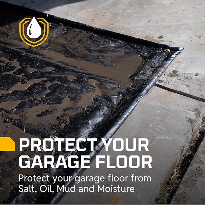 AutoFloorGuard Heavy-Duty Garage Containment Floor Mat for Extra-Large Vehicles, 8’6″x22′