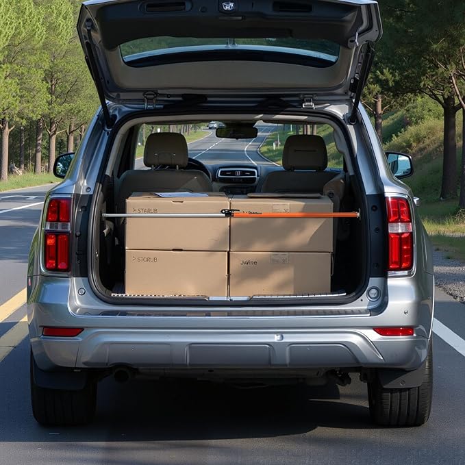 VEVOR Cargo Bar, Ratcheting Cargo Bar Adjustable from 40" to 73", Heavy-Duty Steel Cargos Stabilizer with Non-Slip Foot Pads, Telescoping Load Lock Bars Stop Sliding for SUVs, Sedans