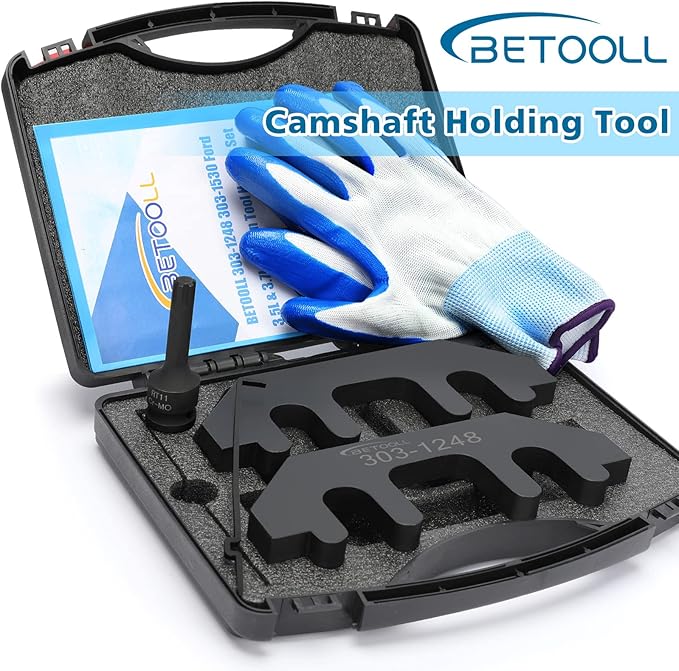 BETOOLL Camshaft Holding Tool - Timing Tool Kit - Timing Alignment Holder Tool Compatible with 303-1248 303-1530 Ford 3.5L & 3.7L 4V, with Cylinder Head Screw Removal Socket