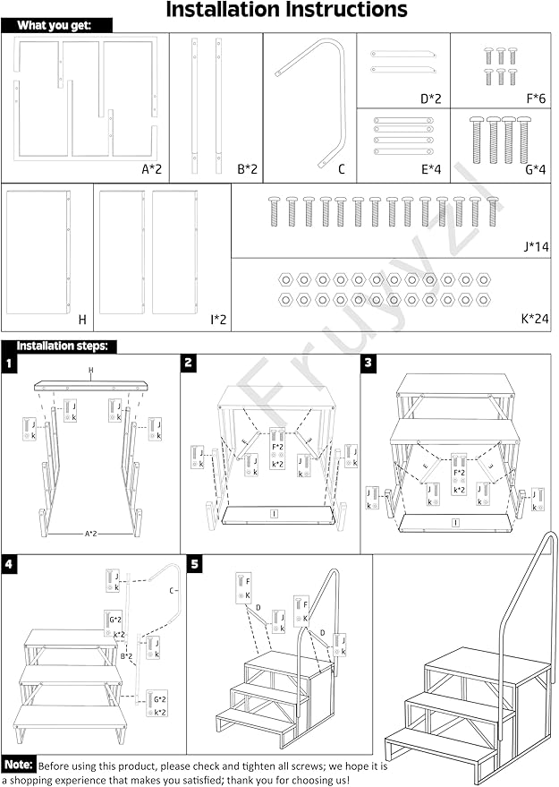 Step Stool Ladder for Adults, Pool Steps with 2 Handrails, 3 Step RV Ladder, Camper Steps for Travel Trailers, 5th Wheel, Motor Home, Spa, and Porch