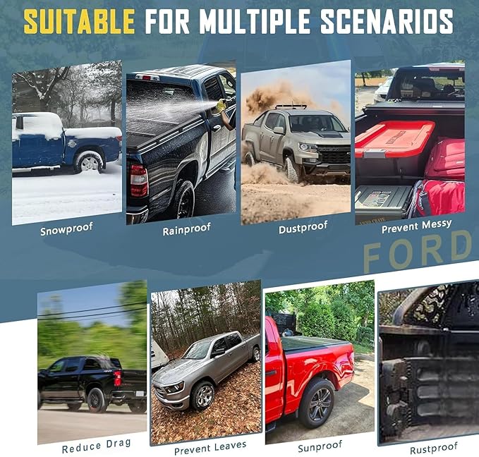 Perfit Liner 6.5 FT (79") Bed FRP Hard Tri-fold Tonneau Cover for 2015-2026 Ford F-150 Styleside/Fleetside Truck Cargo Topper (NOT for Flareside/Stepside)