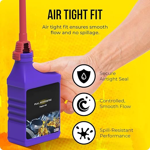 TEC Products FlexAll Quick Connect Oil Spout - Nitrile Rubber Screw-on Oil Change Funnel & Fluid Transfer - Fits Gallon, Quart, Pint Container - Ideal for Autos, Tractors & Boats (7.35 x 1.75 Inches)