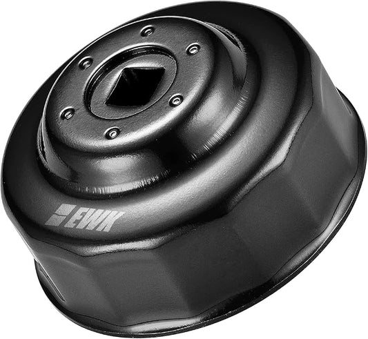 EWK 64mm 14 Flute Oil Filter Socket Wrench, Chrome Vanadium Steel with 3/8" Drive, Oil Change Tool Compatible for Toyota, Lexus, Scion
