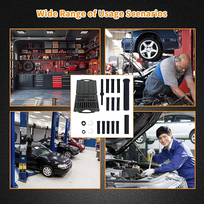 18Pcs 95400 in-Line Dowel Pin Puller Master Set Dowel Dismantling Tools Includes Both SAE and Metric Collets, SAE Set: 1/2″, 1/4″, 3/8″, 3/16″ ,5/16″; Metric Set: 4mm, 5mm, 6mm, 8mm, 10mm, 12mm