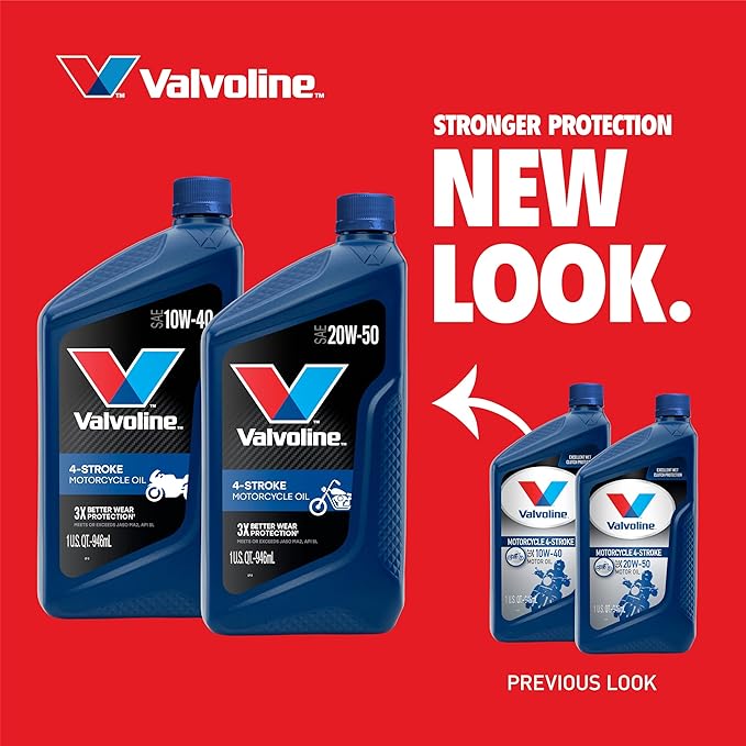 Valvoline 4-Stroke Motorcycle SAE 10W-40 Motor Oil 1 QT, Case of 6