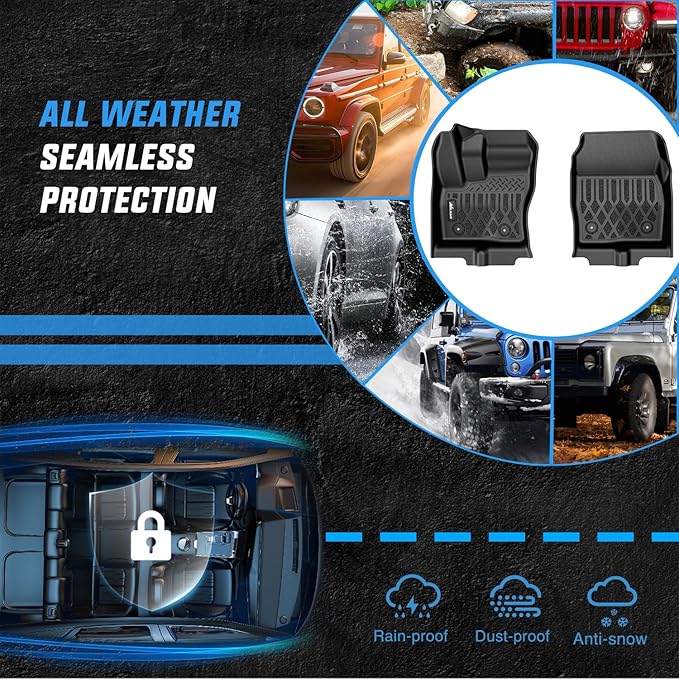 Nilight TPE Floor Mats for Ford Transit Connect with Vinyl Flooring and Posts Only 2014 2015 2016 2017 2018 2019 2020 2021 All Weather Custom Fit Heavy Duty Floor Liners