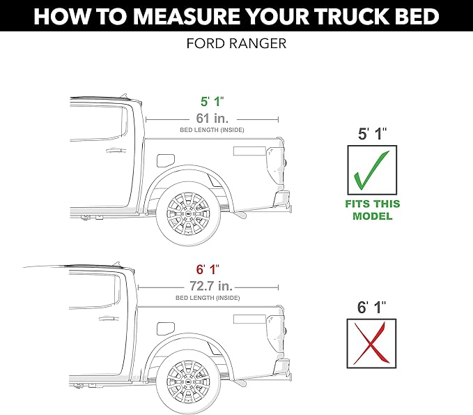RealTruck BAK Revolver X4s Hard Rolling Truck Bed Tonneau Cover | 80332 | Fits 2019-2023 Ford Ranger 5' 1" Bed (61")