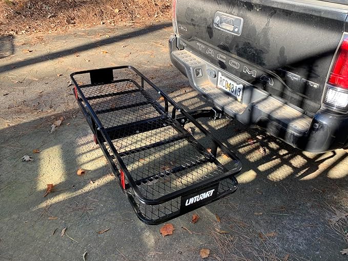 60"X21.6"X6" Hitch Cargo Carrier with Waterproof Cargo Bag(58"X20"X24"), Rust Resistant Baking Paint and Alloy Steel Material