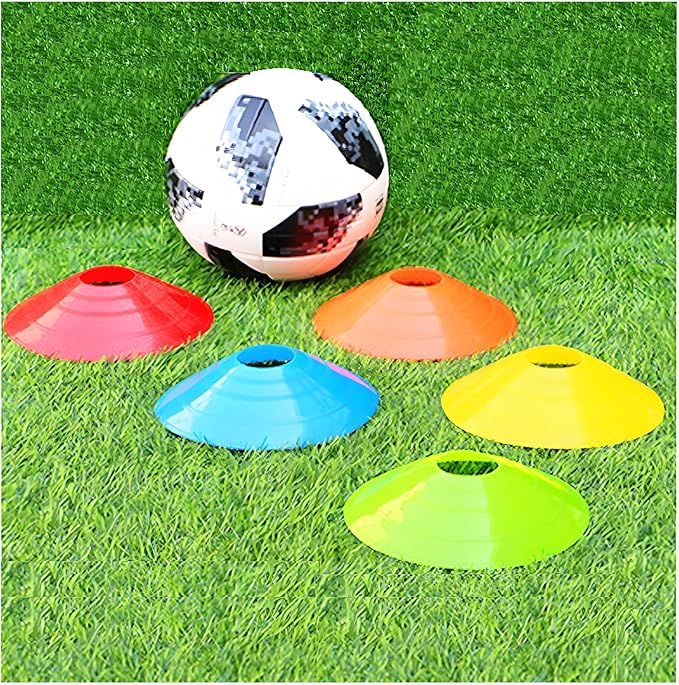 Soccer Cones (Set of 50), Agility Training Disc Cone with Carry Bag and Holder for Drilling Football Basketball Sports Field Markers,