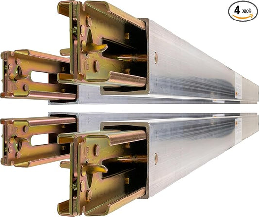 US Cargo Control E Track Load Bars 93"-103" (4-Pack), 3,000 LBS Working Load Limit, Adjustable Aluminum Load Bars for Semi Trailers & Box Trucks, Shoring Beam or Decking Beam with Side Flat Latch