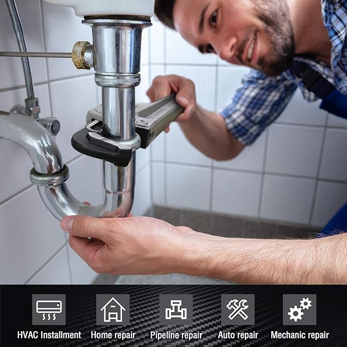 DURATECH 10-inch Heavy Duty Aluminum Straight Pipe Wrench, Adjustable Plumbing Wrench, Drop Forged, Exceed GGG standard