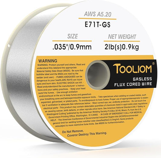 TOOLIOM E71T-GS .035" Diameter 2-Pound Spool Flux Core Self-shielded Carbon Steel MIG Welding Wire