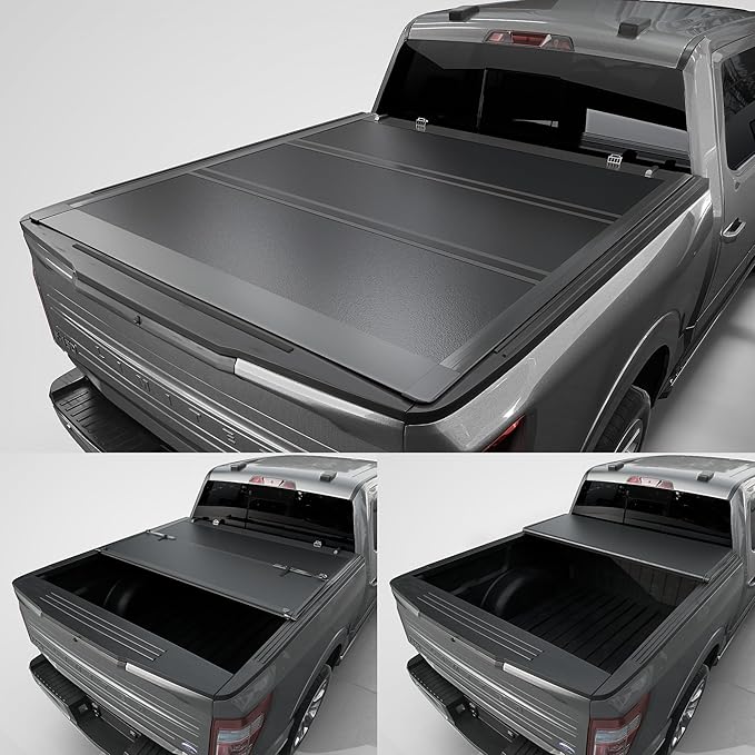 Tutel Low Profile Hard Shell Folding Truck Bed Tonneau Cover|Fits 2015-2026 Ford F-150 5'5" Bed (66") - TTLTMLPT016