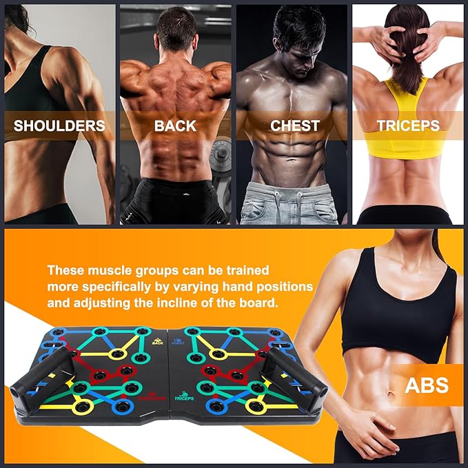 AERLANG 26.2" x 13.8" Extra Large Push Up Board, Portable 30-in-2 Workout Set for Push Up, Multi-functional Pushup Stands for Strength Training, Fat Burning Push Up Bar for Home Gym, Perfect Chest Workout Equipment for Men & Women