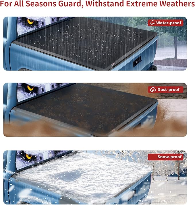 North Mountain 5.7ft Soft Roll Up Truck Tonneau Cover fits 2019-2025 Dodge Ram 1500 New Body 5.7ft Fleet/Styleside Bed(67.4"), not fit Classic Body Style, Rambox & Multi-Function Tailgate