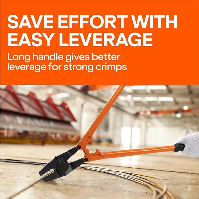 Wirefy Wire Rope Crimping Tool | Swaging Tool for Aluminium Ferrule Sleeves | Heavy-Duty Steel Cable Crimping | Wire Rope Crimper | Cable Crimp with Cutting Function