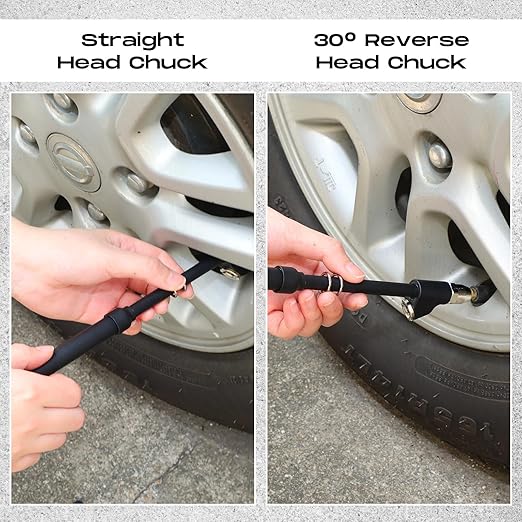 Tallew 10 Pack Tire Pressure Gauge Black Heavy Duty Air Pressure Tire Gauge Dual Head Semi Truck Tire Pressure Gauge Range 10-150 PSI, Extended Tube Tire Gauge Suitable for Semi Truck, and Bus