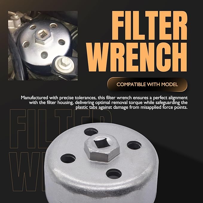 F3546LR 3/8" Drive 90.2mm x 15 Flutes Oil Filter Wrench Compatible with Land Rover & Jaguar Compatible with 3.0L 4.2L 4.4L 4.6L 5.0L Gas Engines