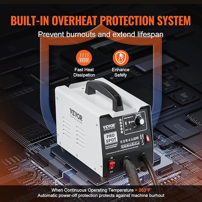 VEVOR Stud Welder Dent Repair Kit, 110V Auto Body Spot Welding Dent Puller Machine with 7 Welding Modes & Adjustable Power, 1.8KW Spot Welder Dent Removal Tool for Car, Truck Dent Repair