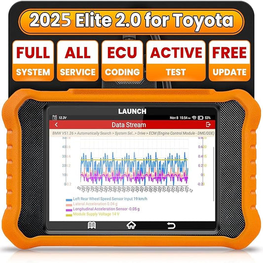 2025 LAUNCH Creader Elite V2.0 fit for Toyota Lexus Bi-Directional Scan Tool, Full System OBD2 Scanner, All Reset Service Code Reader, AUTOVIN, ECU Code, Battery Registration, Lifetime Free Update