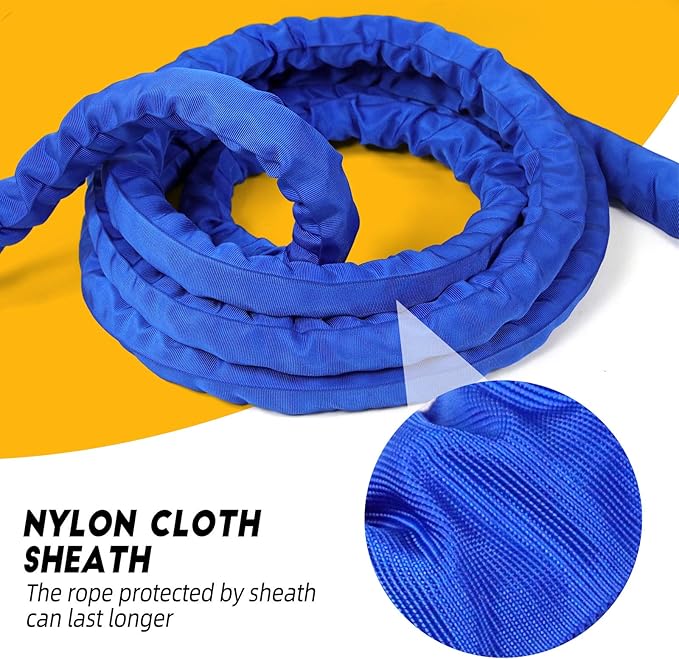 Just.smile Battle Ropes,Ropes for Working Out, Battle Rope for Home Gym with Cover, Steel Anchor & Strap Included, Heavy Ropes for Exercise Training - 1.5/2 Inch…