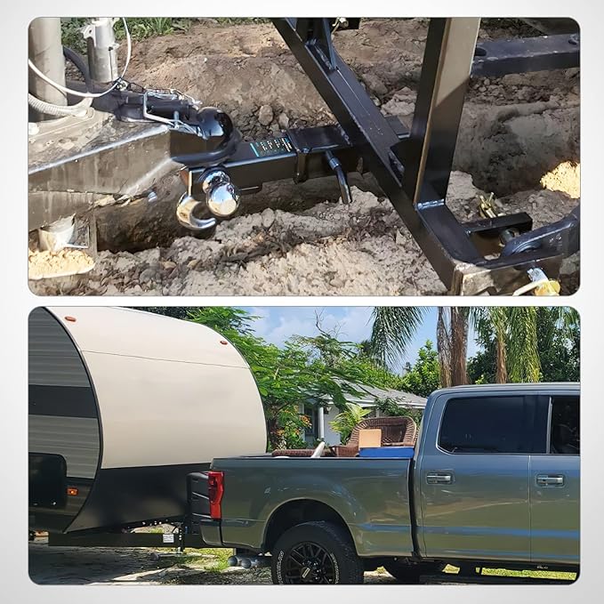 Nilight Shackle Hitch Receiver 2Inch 45000 LBs Breaking Strength 3/4" D Ring w/Trailer Pin Heavy Duty Solid Recovery Towing Kit for Trucks Jeeps Off Road