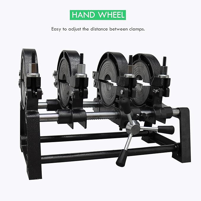 TECHTONGDA Pipe Welding Machine Electric Tube Butt Fusion Equipment for PE PP PB PVDF PPR 2.48"-6.30" with Digital Thermometer Four Clamps