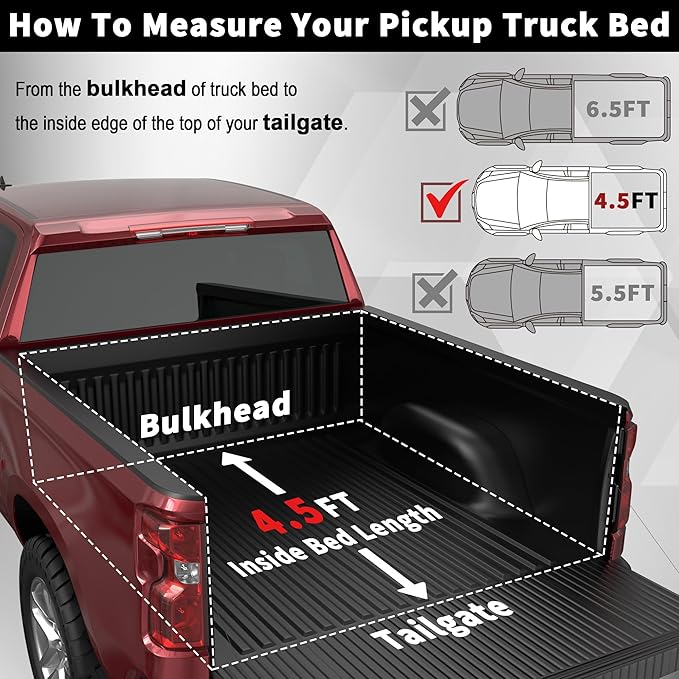 Soft Tri Fold Truck Bed Tonneau Cover Compatible for 2022 2023 2024 2025 Ford Maverick 3-Fold 4.5FT 54.4Inch