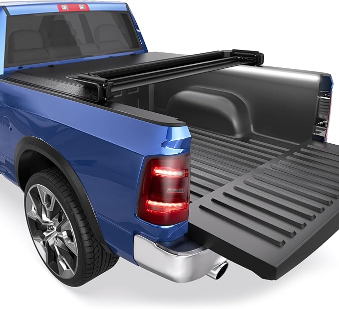 Soft Quad Truck Tonneau Cover Bed Cover Compatible for 2009-2025 Dodge Ram 1500 Fleetside (Classic and New Body) 5.8 FT- 69.6 inch w/ 2X 60'' Led Light Strips 6500K White