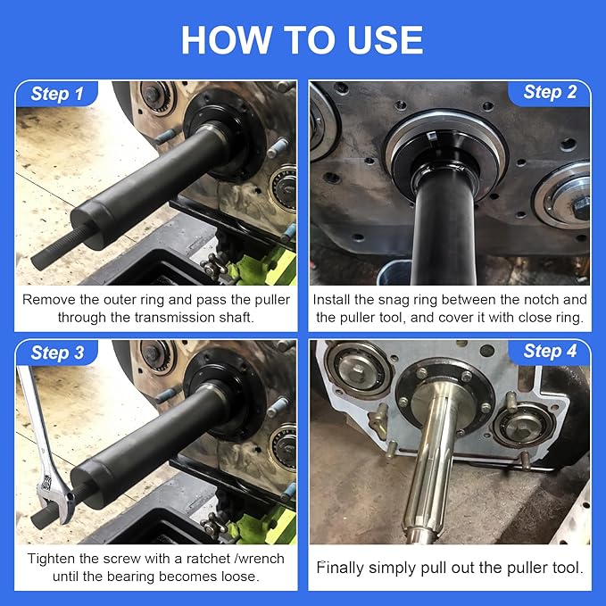 Transmission Input Shaft Bearing Puller Tool for Eaton Fuller 1 3/4″ & 2″ Shafts, Not for RT600 / 6600 Series Transmissions