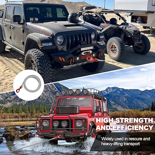 Galvanized Steel Winch Cable,Heavy-Duty 3/8" x 100' Winch Cable with Swivel Hook,17600 Lbs Breaking Strength,6x19 Strand Core Wire Winch Rope for SUV, Tow Truck,Crane,Wrecker