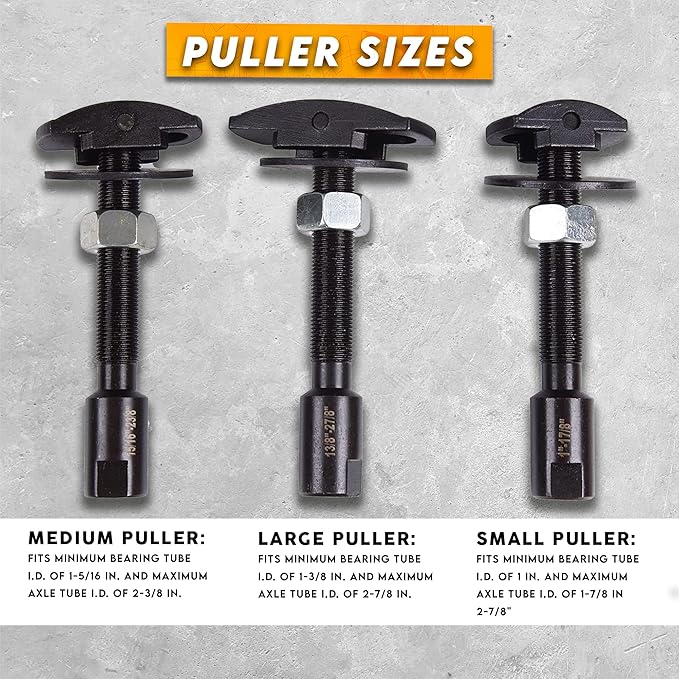Rear Axle Bearing Puller, Axle Puller Front Rear Wheel Bearing Puller with Heavy-Duty Case Hub Puller Bearing Tool (No Slide Hammer or Slide Hammer Bearing Puller Included)
