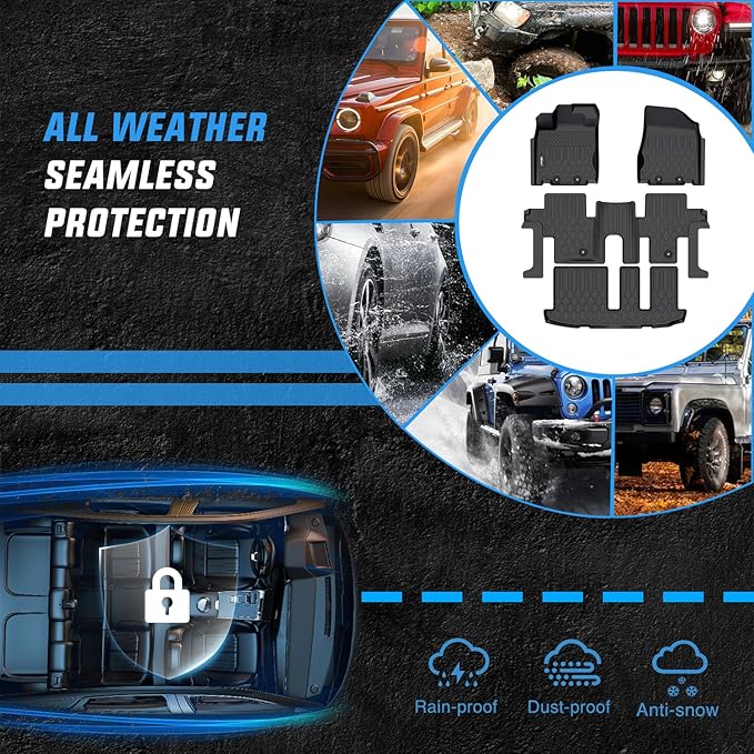 Nilight TPE Floor Mats for Nissan Pathfinder 2013 2014 2015 2016 2017 2018 2019 2020,2013 Infiniti JX3,2014-2020 Infiniti QX60,All Weather Custom Fit Heavy Duty Floor Liners