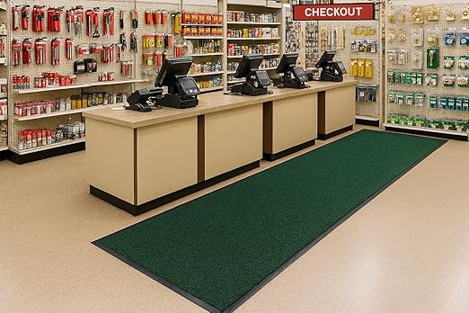 Guardian Floor Protection 94032040 Platinum Series Indoor Wiper Floor Mat, Rubber with Nylon Carpet, 3' Length, 20' Width, Green