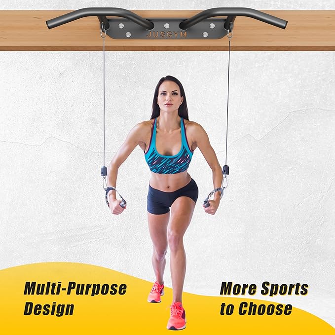 Wall Mounted Pull Up Bar - Heavy Duty Chin Up Bar, Pull-Up Bar Support Beam or Joist Mounted, Multifunctional Fitness Bar, 600LBs Capacity
