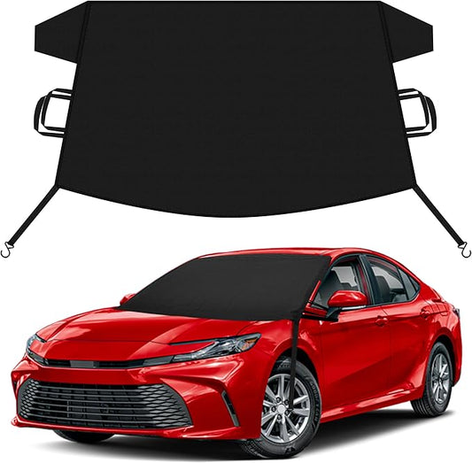 EcoNour Car Snow Cover Compatible for Toyota Camry | Windshield Cover for Ice and Snow with S-Hook Straps | Heavy-Duty 600D Oxford Winter Car Cover, Waterproof & Anti-Slip